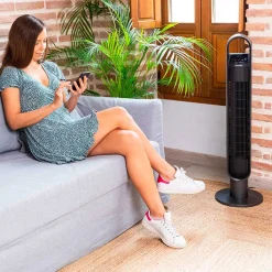 Ventilador de torre Cecotec EnergySilence 9190 SkyLine Ionic Connected 60W WiFi + mando a distancia negro