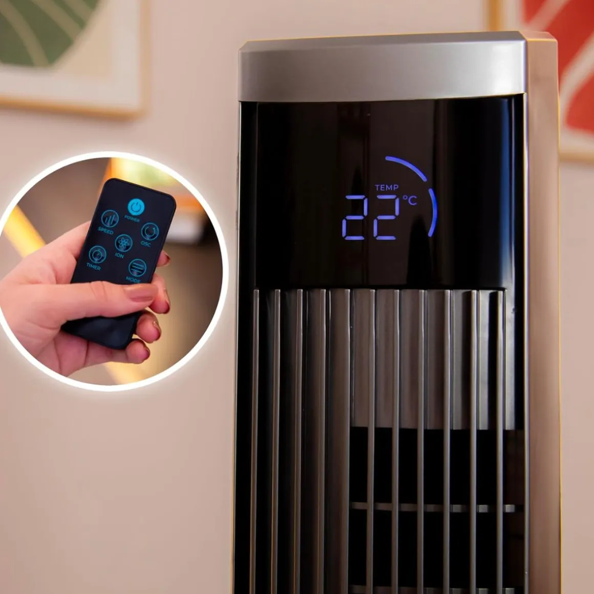 Ventilador de torre Cecotec EnergySilence 470 Max Skyline Ionic 45W mando a distancia negro 119 cm
