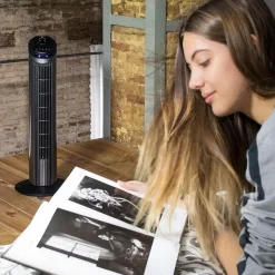 Ventilador de torre Cecotec EnergySilence 890 Skyline 50W pantalla LCD + mando negro