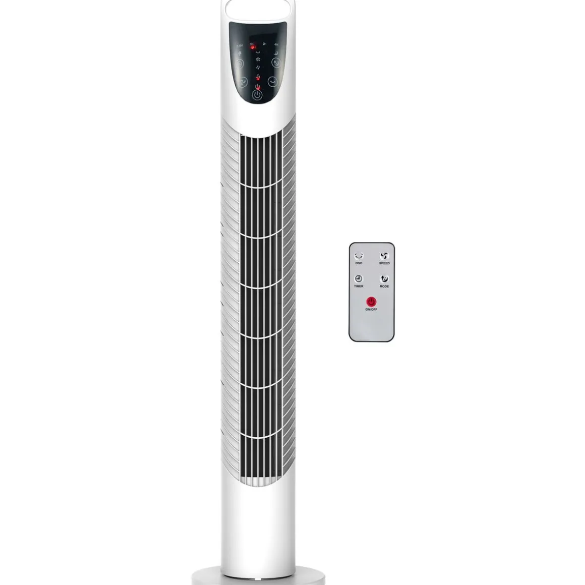 Ventilador de torre Jose Homcom 40W oscilante + 3 velocidades + control remoto blanco 78,5 cm