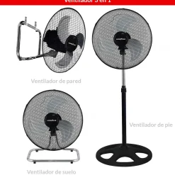 Ventilador Goodyear GY18SF 55W 3 en 1 negro/inox