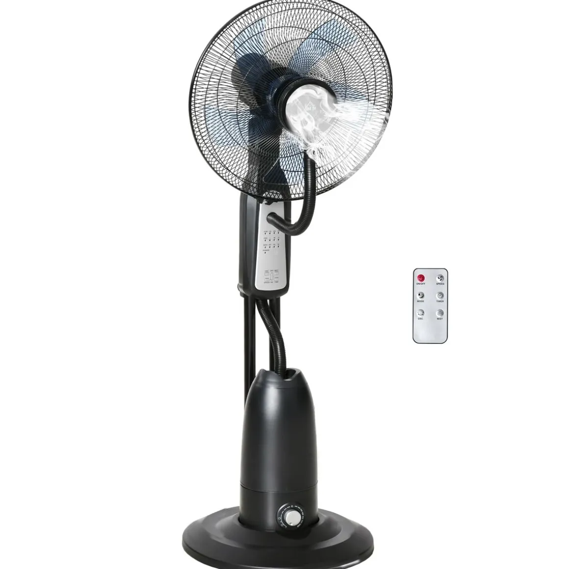 Ventilador nebulizador Wind Homcom 90W 3 modos 5 aspas negro 120 cm