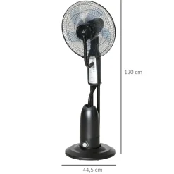 Ventilador nebulizador Wind Homcom 90W 3 modos 5 aspas negro 120 cm