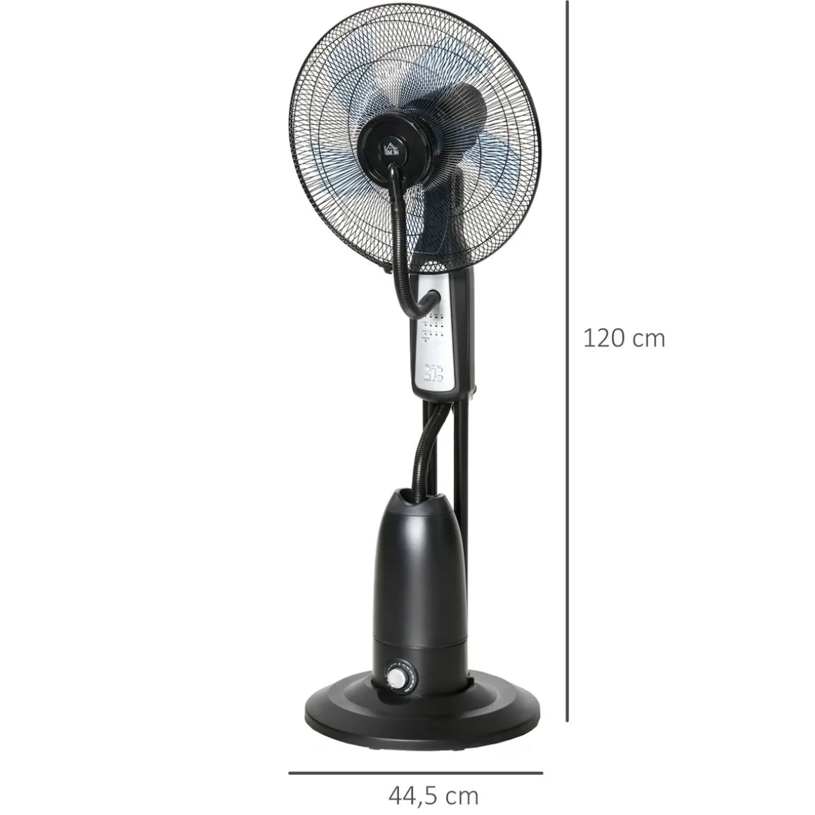 Ventilador nebulizador Wind Homcom 90W 3 modos 5 aspas negro 120 cm