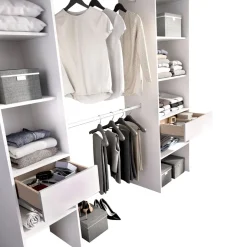 Vestidor Suit 2 columnas + 2 cajones blanco 187x160x50 cm