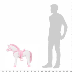 Vidaxl unicornio de peluche de pie blanco y rosa xxl