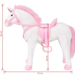 Vidaxl unicornio de peluche de pie blanco y rosa xxl