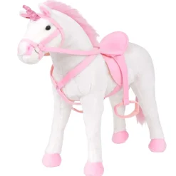 Vidaxl unicornio de peluche de pie blanco y rosa xxl