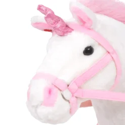 Vidaxl unicornio de peluche de pie blanco y rosa xxl