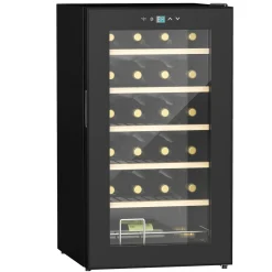 Vinoteca Homcom 65L 24 botellas 5-20ºC G negro 75 cm