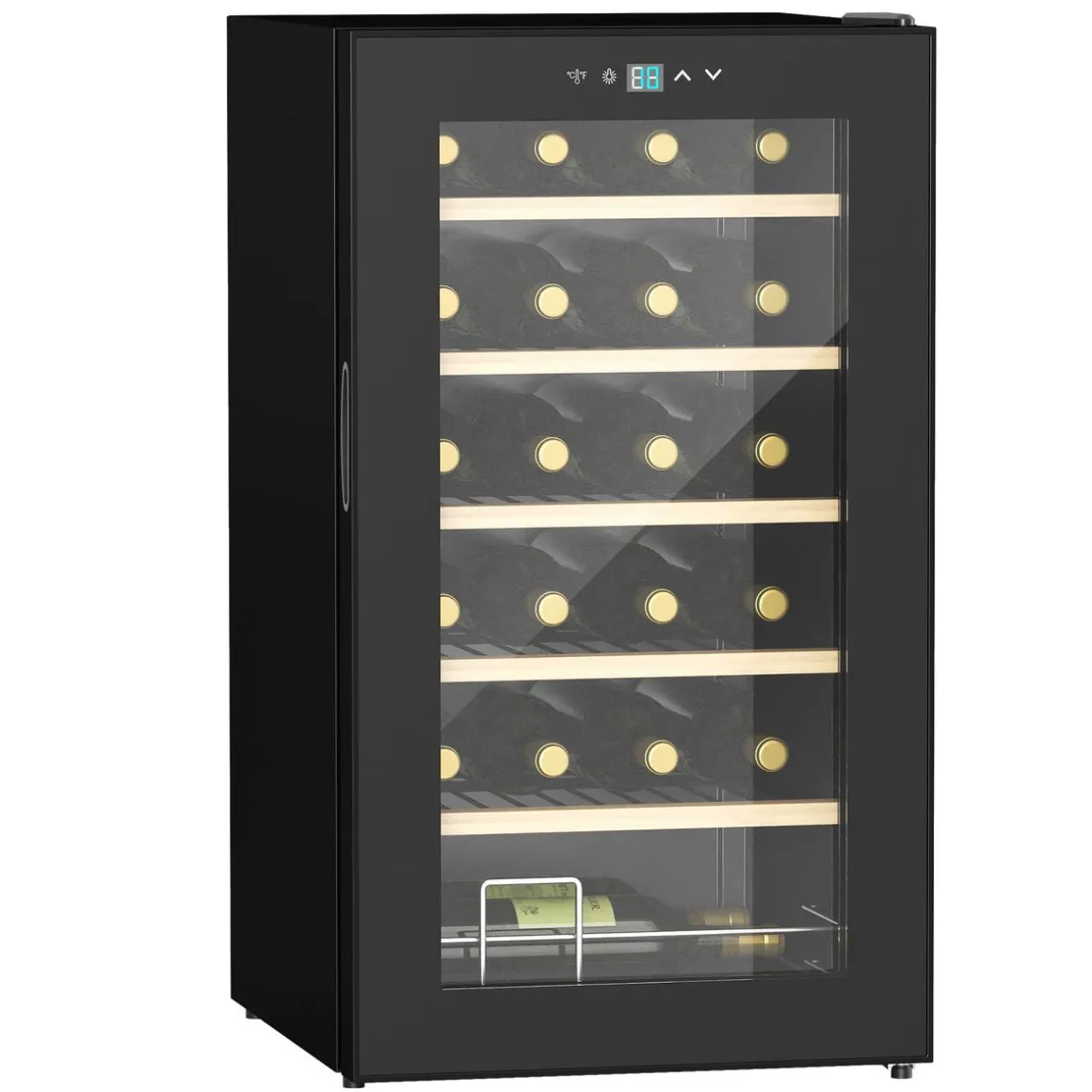 Vinoteca Homcom 65L 24 botellas 5-20ºC G negro 75 cm