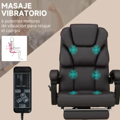 Vinsetto silla de oficina con 6 puntos de masaje silla de escrito