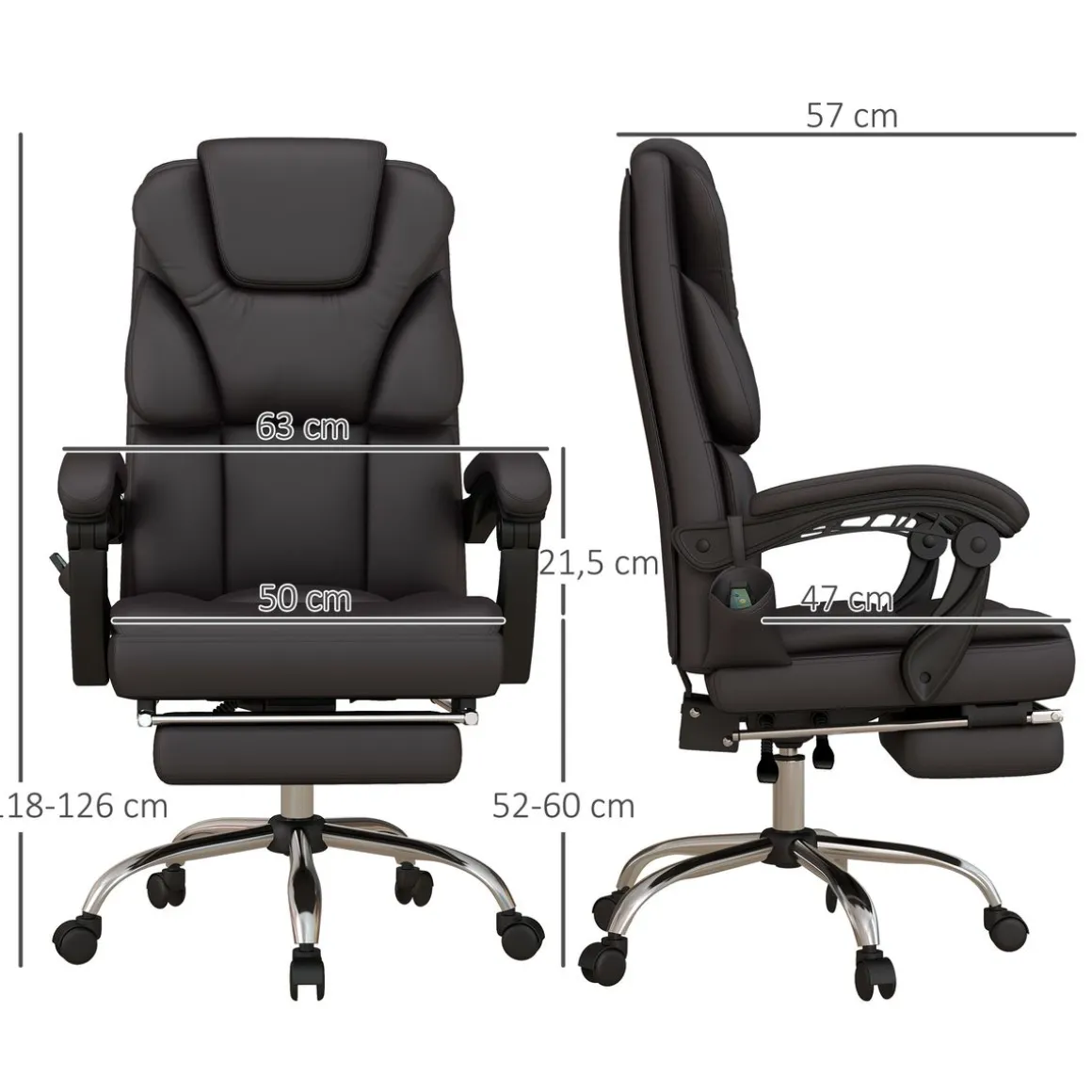 Vinsetto silla de oficina con 6 puntos de masaje silla de escrito