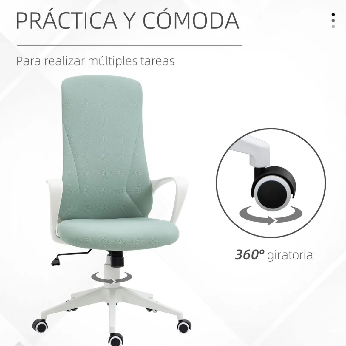 Vinsetto silla de oficina giratoria altura ajustable silla de escritorio para adolescente - base