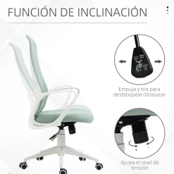 Vinsetto silla de oficina giratoria altura ajustable silla de escritorio para adolescente - base