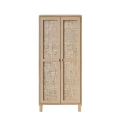 Vitrina Brezo 2 puertas con 5 compartimentos natural 133,6x60x35 cm