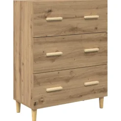 Vitrina Meryem 2 puertas + 3 cajones natural 180x69,5x34 cm