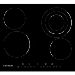 Vitrocerámica Infiniton VIT4T23 4 fuegos 9 niveles de potencia con temporizador negro 5,2x52x59 cm