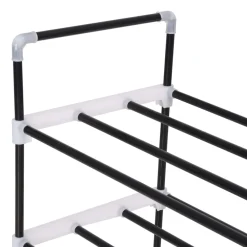 Zapatero 4 estantes estructura tubular negro 74x91x29 cm