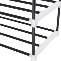 Zapatero 4 estantes estructura tubular negro 74x91x29 cm