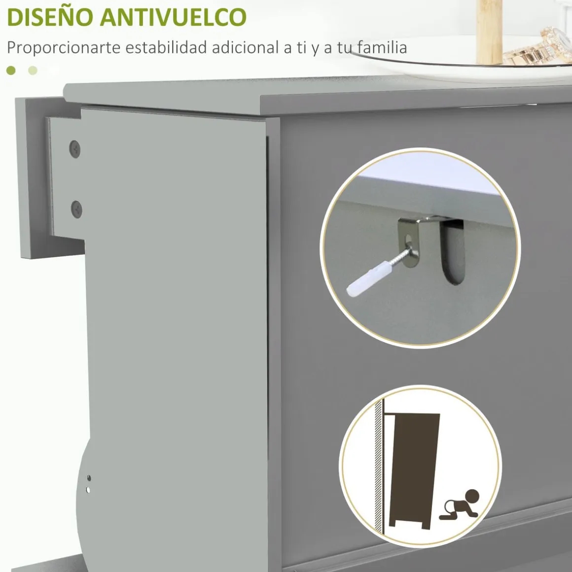 Zapatero Afternoon Homcom cajón con 2 puertas gris 98,5x60x23,5 cm