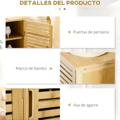 Zapatero Akira Homcom 3 puertas natural 80x100x35 cm