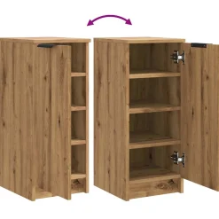 Zapatero Amberes 1 puerta roble 70x29,5x35 cm