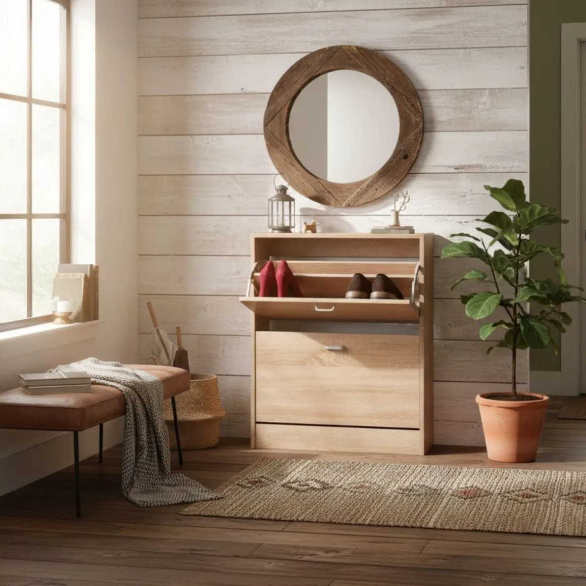 Zapatero Boreal 2 puertas abatibles 6 pares 80x63x24 cm