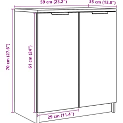 Zapatero Brujas 2 puertas roble 70x59x35 cm