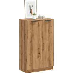 Zapatero Bruselas 2 puertas roble 100,5x59x35 cm