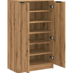 Zapatero Bruselas 2 puertas roble 100,5x59x35 cm