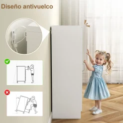 Zapatero Colibrí Homcom 6 estantes interiores 14 pares blanco 108x55x35 cm