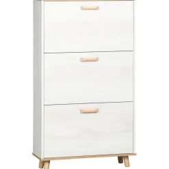 Zapatero Dolo Homcom 3 cajones abatibles 12 pares blanco 122x70x23,5 cm