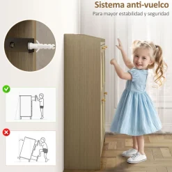 Zapatero Magnolia Homcom 4 puertas 16 pares natural 88x104,5x88 cm