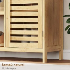Zapatero Maní Homcom 2 puertas con 3 estantes natural 86x100x33 cm
