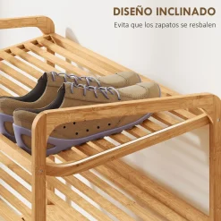 Zapatero Mio Homcom 3 niveles 12 pares natural 50,8x76x33 cm