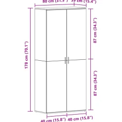 Zapatero Nieve 5 estantes + barra 180x80x39 cm