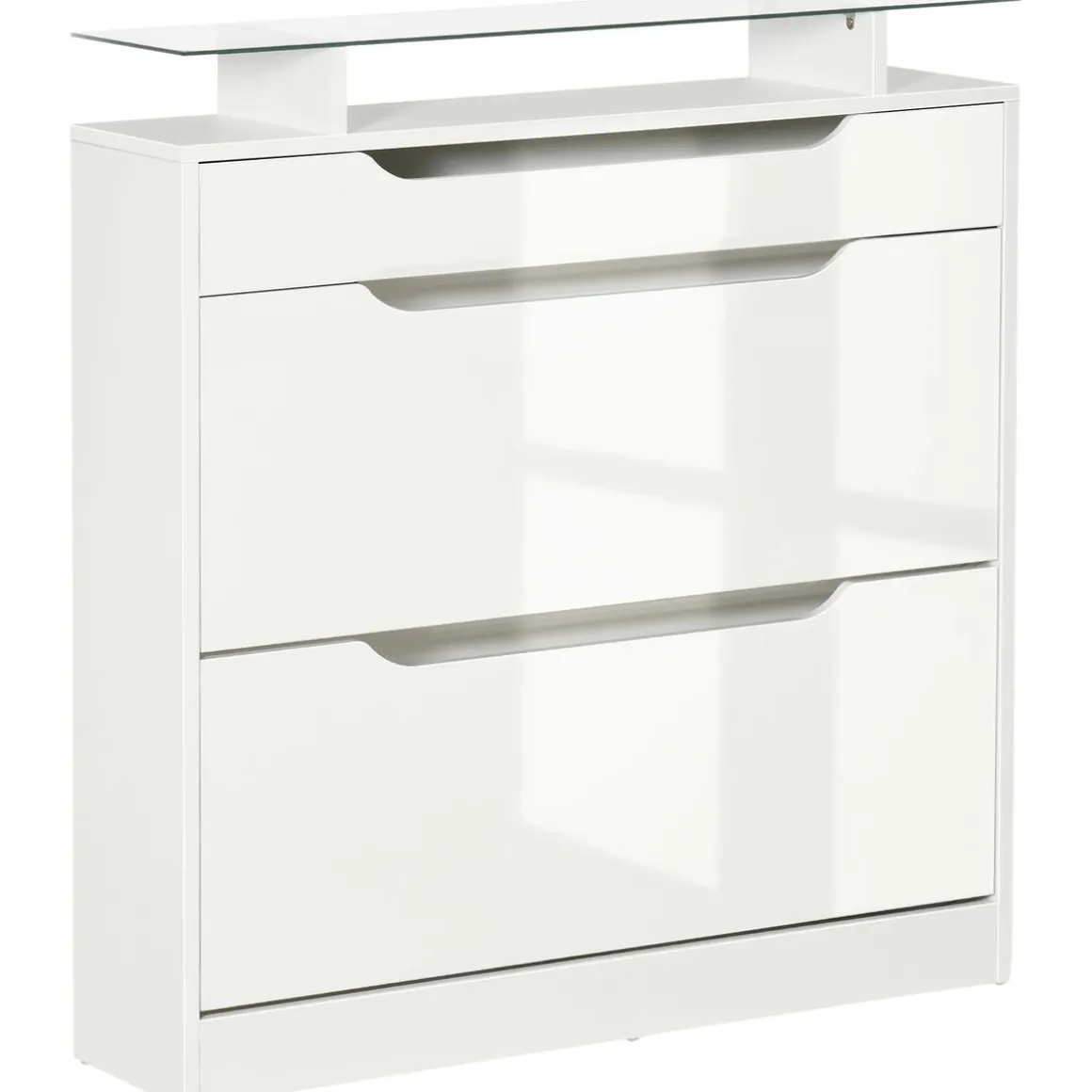 Zapatero Nordic Homcom 2 puertas con cajón blanco 96x89x23 cm