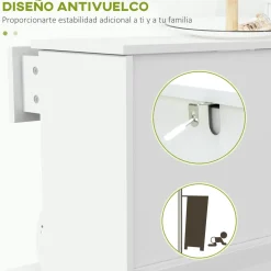 Zapatero Nussa Homcom 2 puertas + cajón 8 pares blanco 98,5x60x23,5 cm