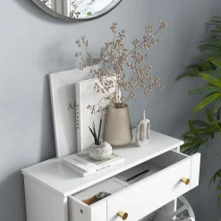 Zapatero Nussa Homcom 2 puertas + cajón 8 pares blanco 98,5x60x23,5 cm