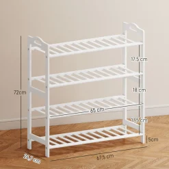 Zapatero Rio Homcom 4 estantes 12 pares 72x67,5x24,7 cm