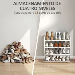 Zapatero Rio Homcom 4 estantes 12 pares 72x67,5x24,7 cm