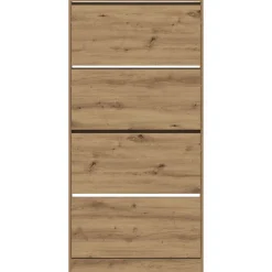 Zapatero Romo 4 puertas abatibles natural 163,5x80x21 cm