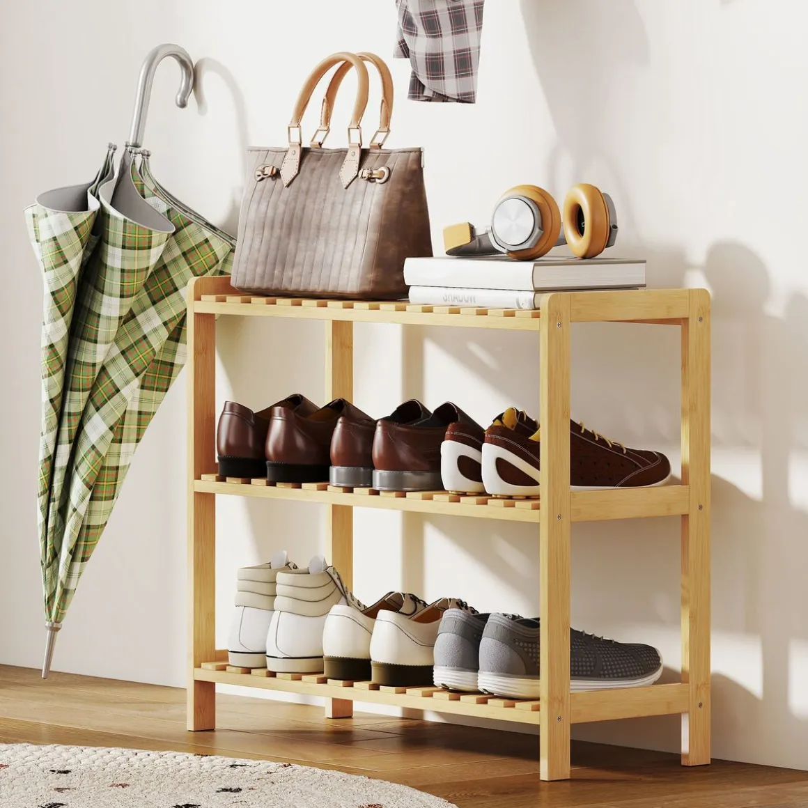 Zapatero Sansan Homcom 3 niveles 57,5x70x26 cm