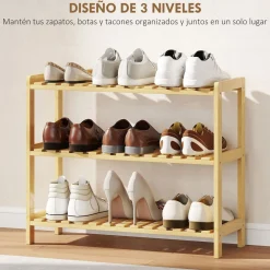 Zapatero Sansan Homcom 3 niveles 57,5x70x26 cm