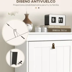 Zapatero Somer Homcom 2 puertas 10 pares blanco 82,5x54x24 cm