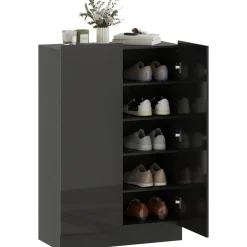 Zapatero Stelara Homcom 2 puertas 20 pares negro 103x72x34,5 cm