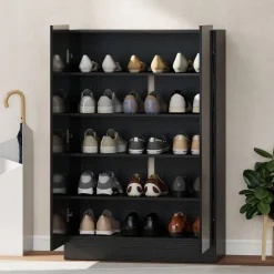 Zapatero Stelara Homcom 2 puertas 20 pares negro 103x72x34,5 cm