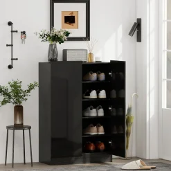 Zapatero Stelara Homcom 2 puertas 20 pares negro 103x72x34,5 cm