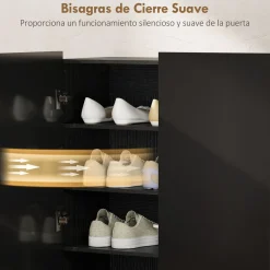 Zapatero Stelara Homcom 2 puertas 20 pares negro 103x72x34,5 cm